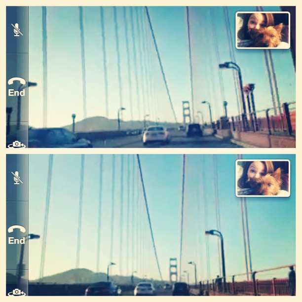 driving the Golden Gate Bridge with @seanhenri #fullhouse #themesong #singalong