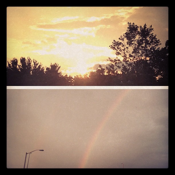 beginning and end of a 14 hour work day #summerdays #sunrise #rainbow #commute