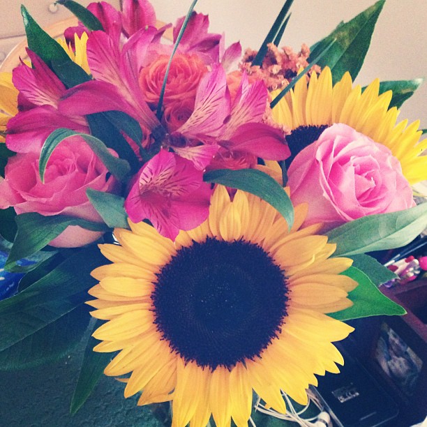 beautiful flowers from the best hubby this side {or that side} of the Mississippi.