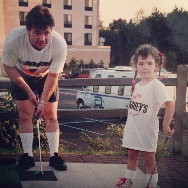 daddy & me #minigolfchampions #matchingsocks #tbt