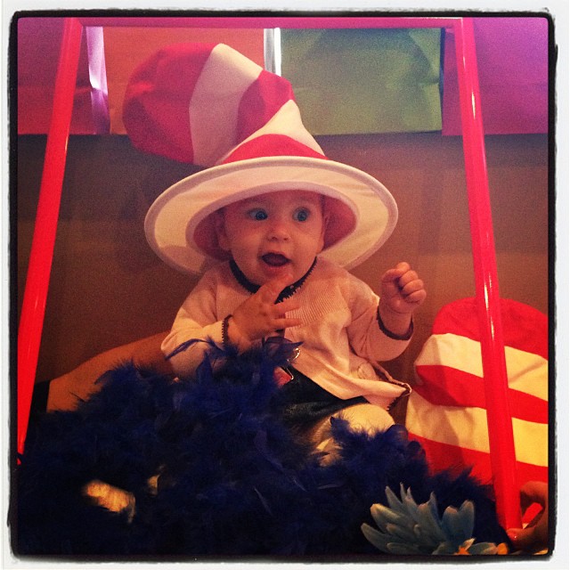 amazing dr seuss themed baby shower for @leahg224 and this little cutie loved the props!@scsuprincess