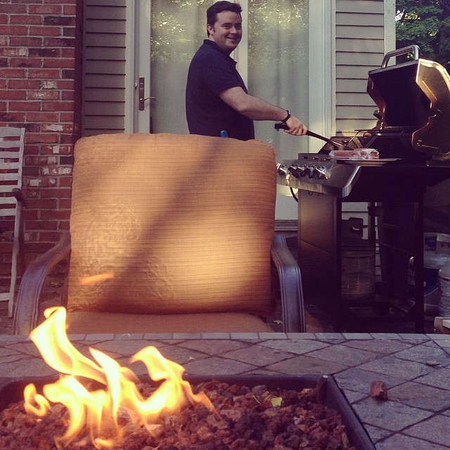 husband grilling and firepit going. #latergram #summernight