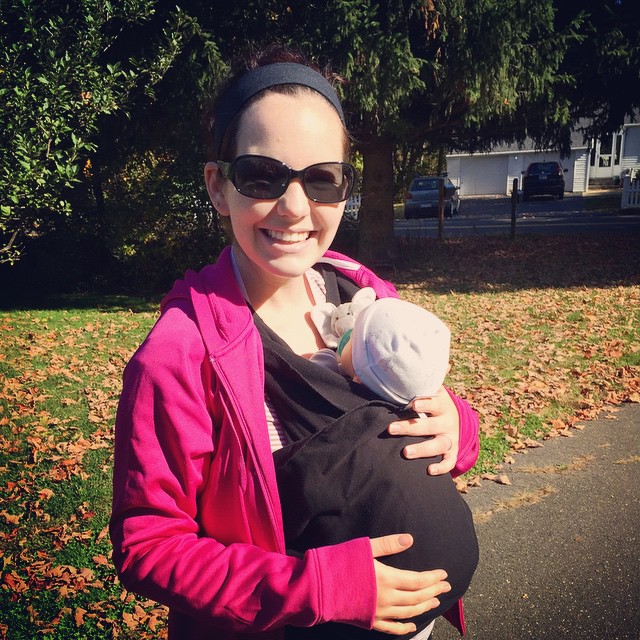b's first walk around the neighborhood on a beautiful fall day