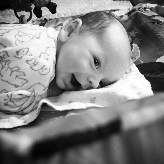 tummy time with smiley