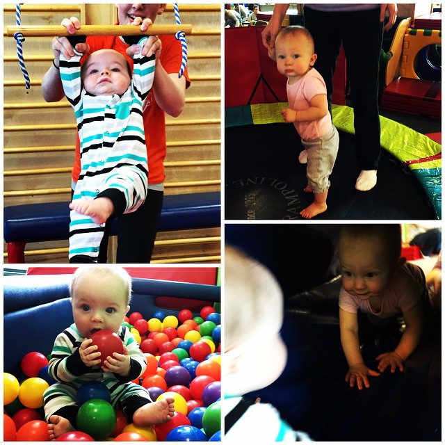 my two favorite munchkins rocked it at the baby gym today! ???? #yesthatisatrapeze